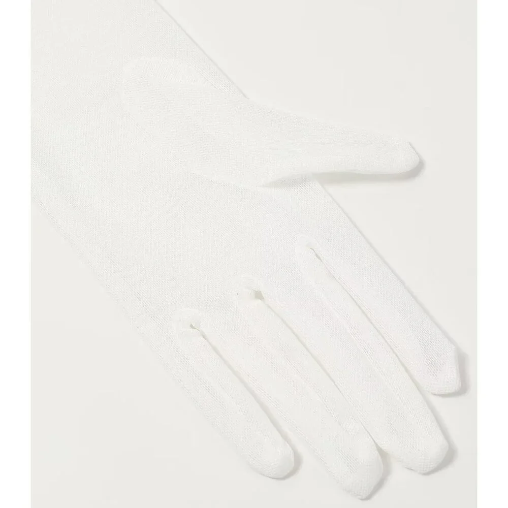 Women's Tulle Mesh White Long Stretchy Gloves Halloween Party Wedding Costume
